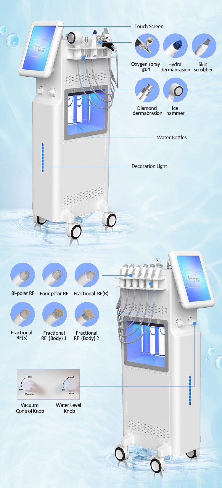 11 in 1 Hydra Dermabrasion RF Facial Beauty Machine M39 - Image 8
