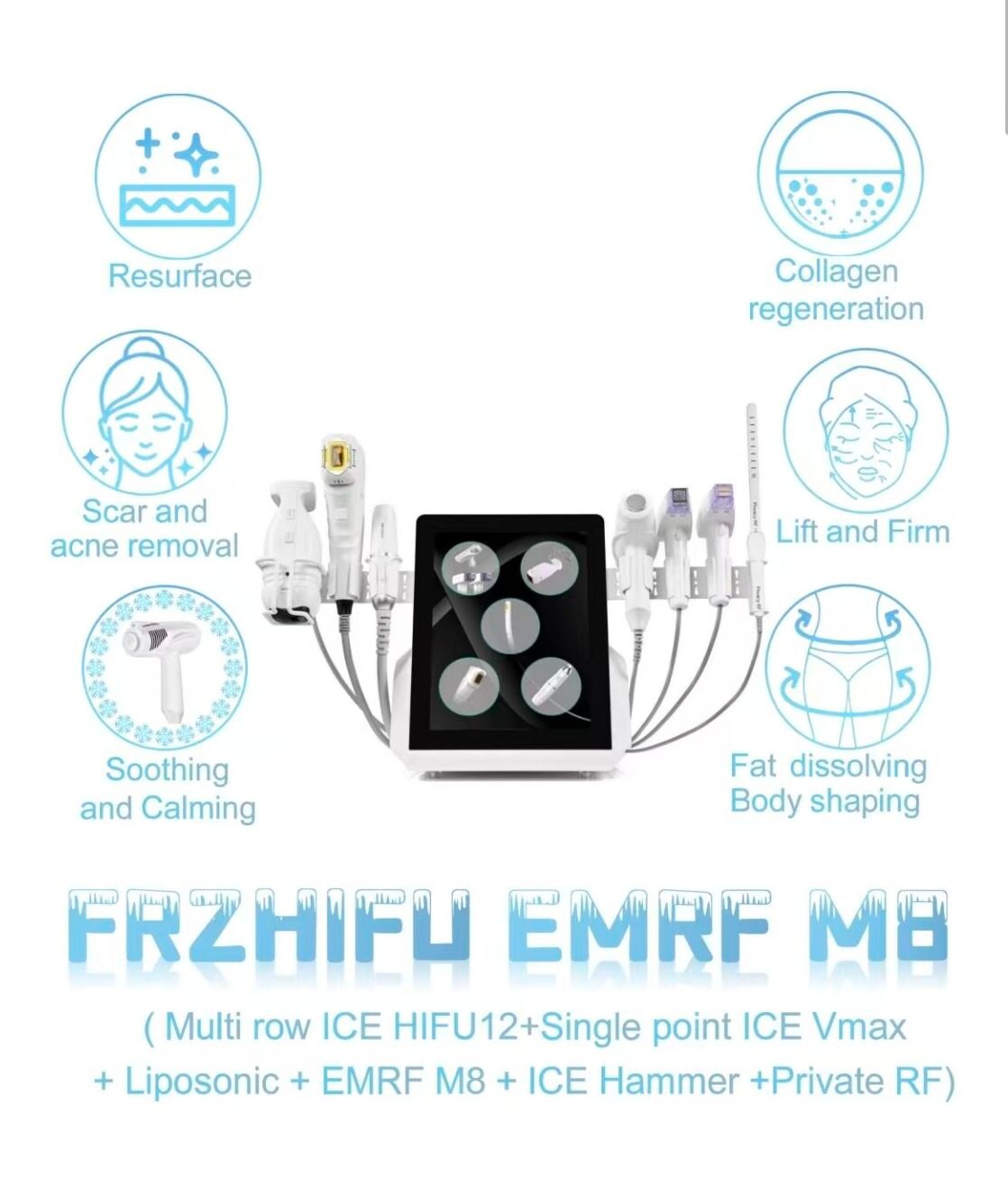 Product Description – FRZ HIFU EMS RF M8 7-in-1 Desktop Beauty Device - Image 4